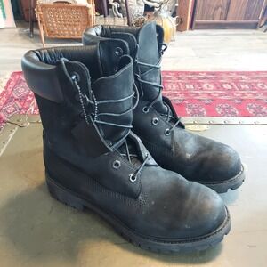 Timberland 98540 Mens 8 Inch Premium Waterproof Black Nubuck Boots Size 7.5 M